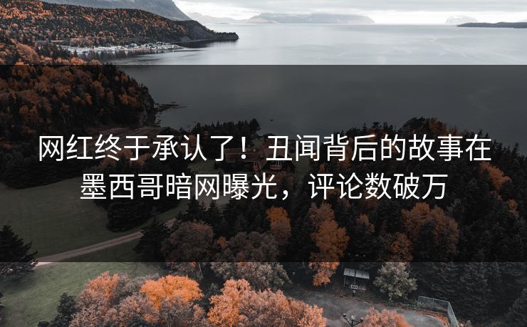 网红终于承认了！丑闻背后的故事在墨西哥暗网曝光，评论数破万